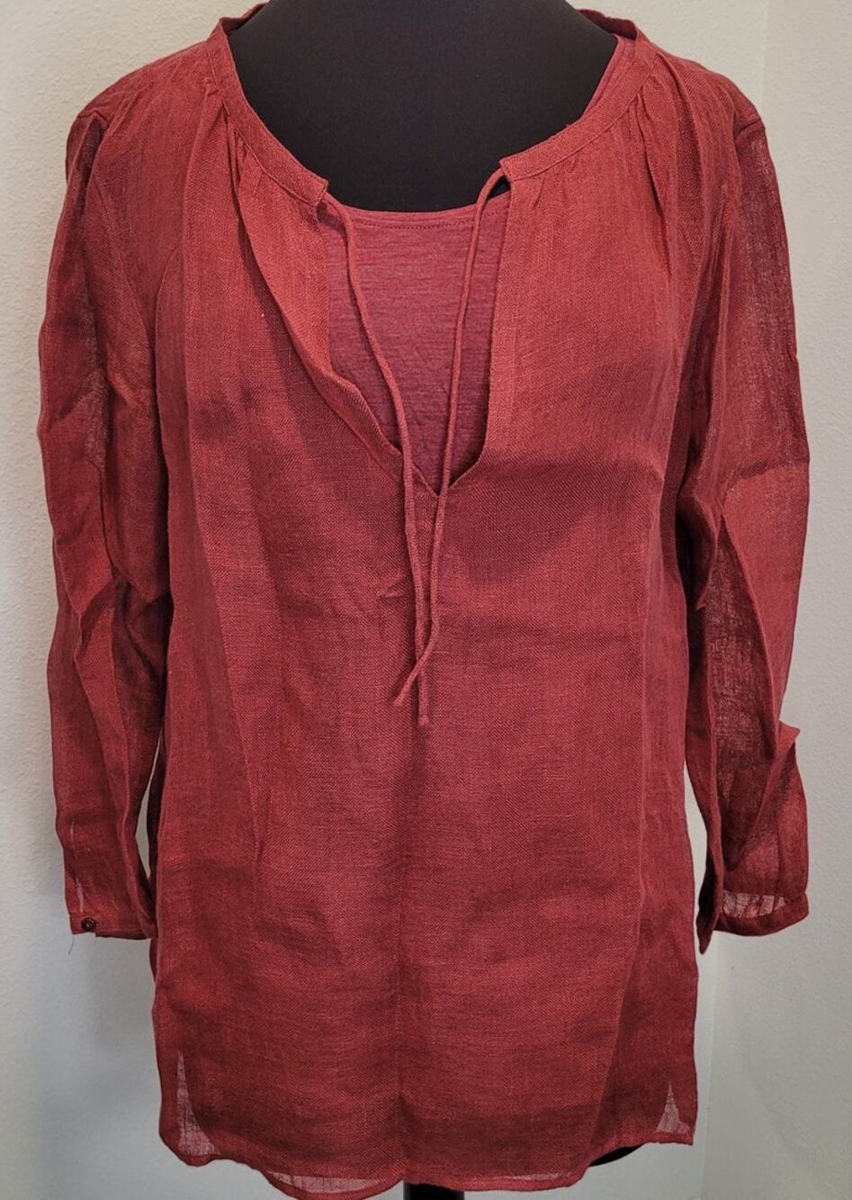 Eileen Fisher Linen Silk Layered Top Set S M EUC